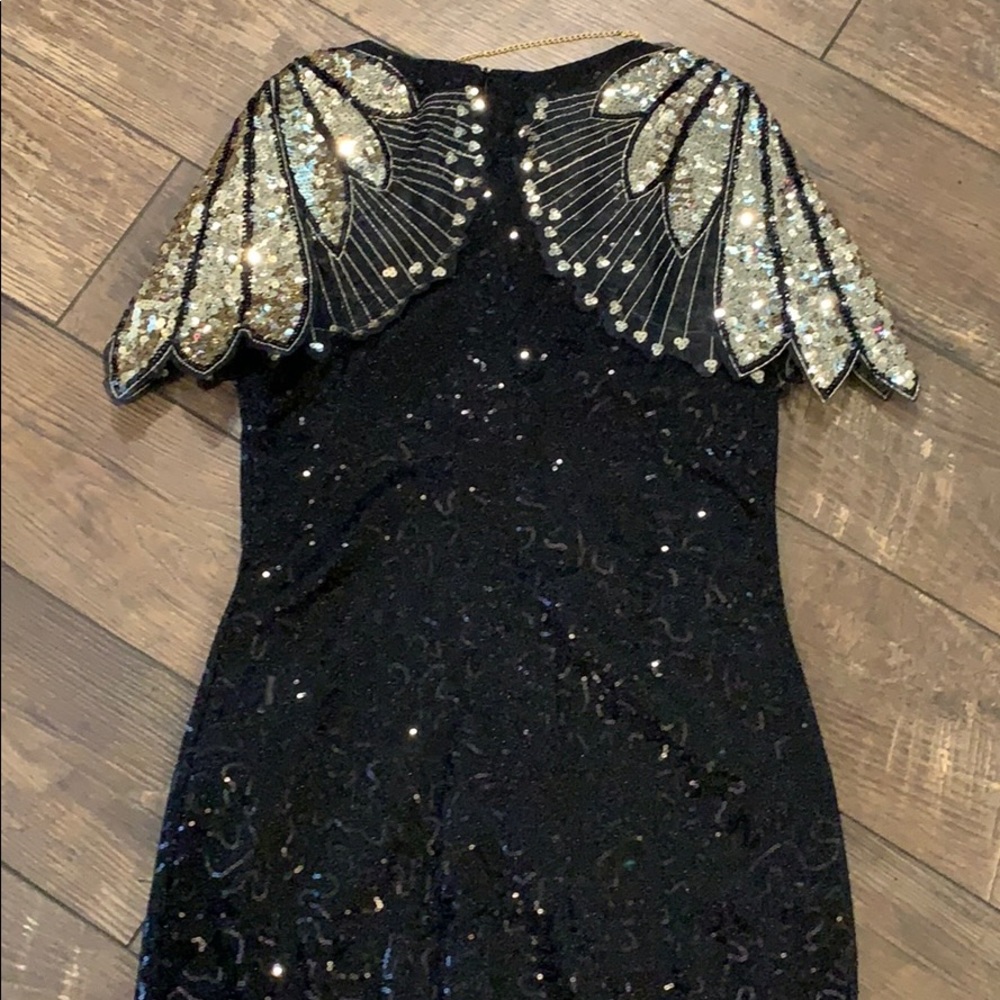 NWT Sequin Dress with Gold Detail Sleeves - Picture 3 of 3